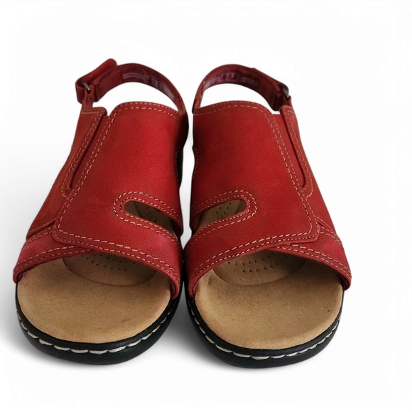 CLARKS womens Comfrot Walking Sandals Merliah Style Flat Sandals Wedge 7 1/2 W - Picture 5 of 12